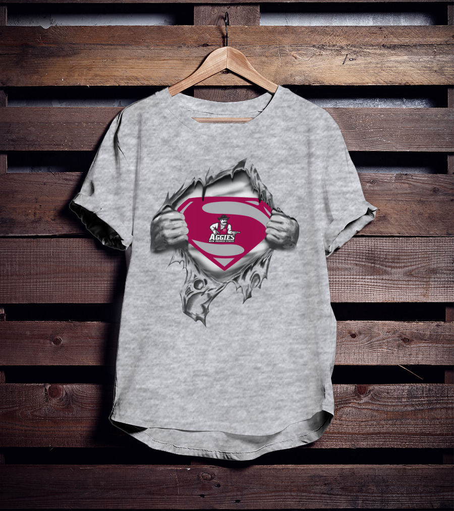 Superman Emblem With New Mexico State Aggies T-Shirt