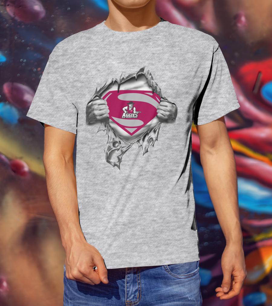 Superman Emblem With New Mexico State Aggies T-Shirt