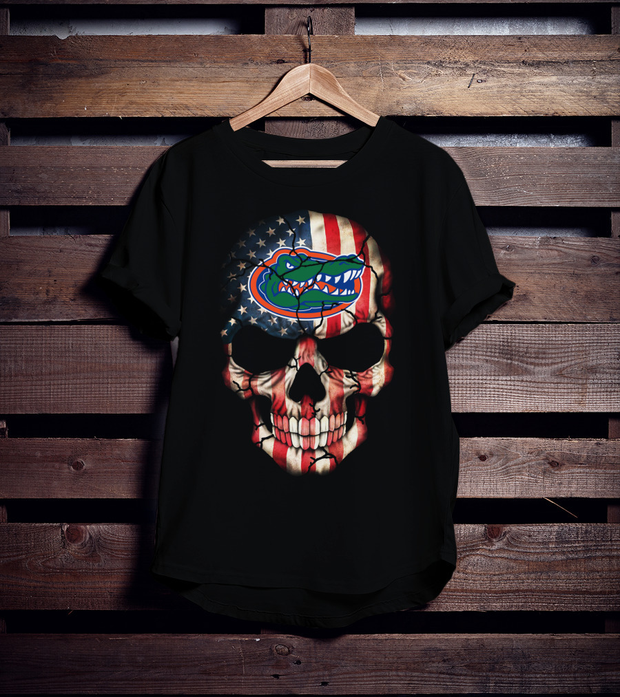 Florida Gators American Flag Skull T-Shirt