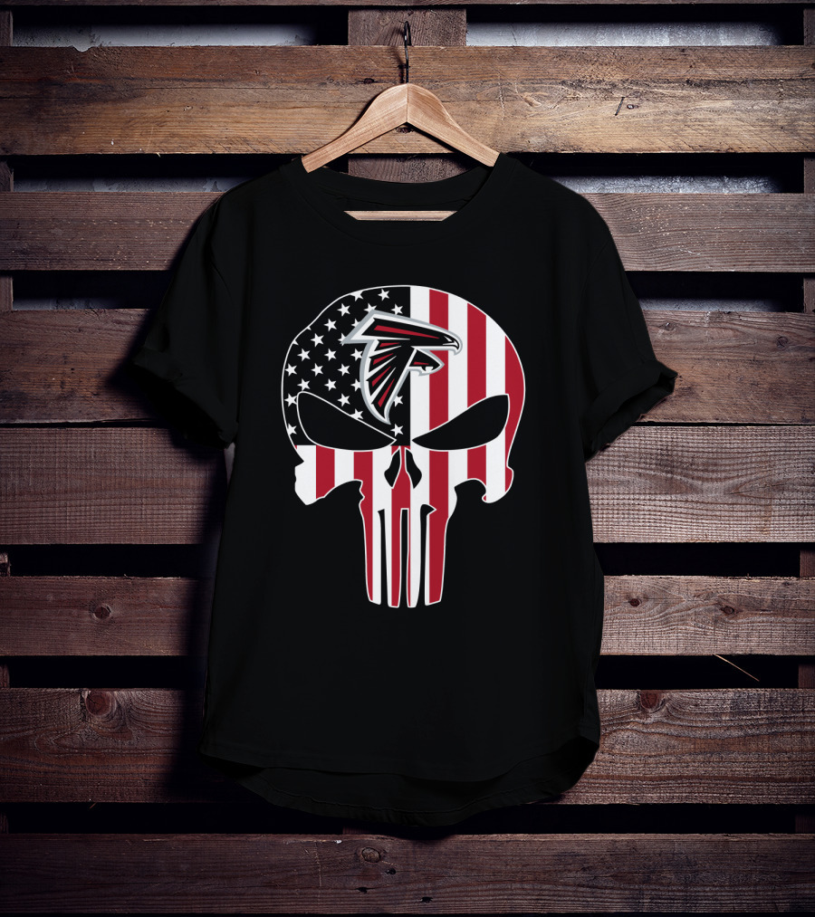 Falcons Skull American Flag T-Shirt