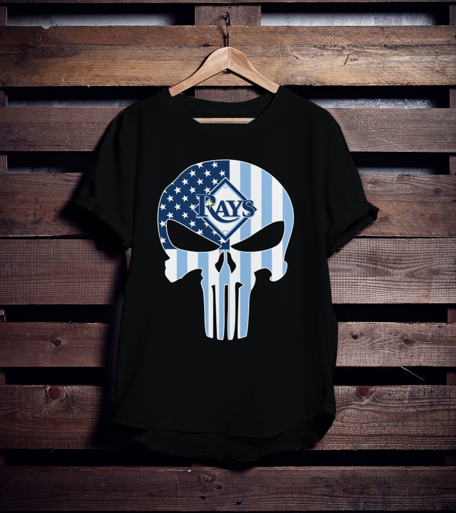 Rays Skull With American Flag T-Shirt