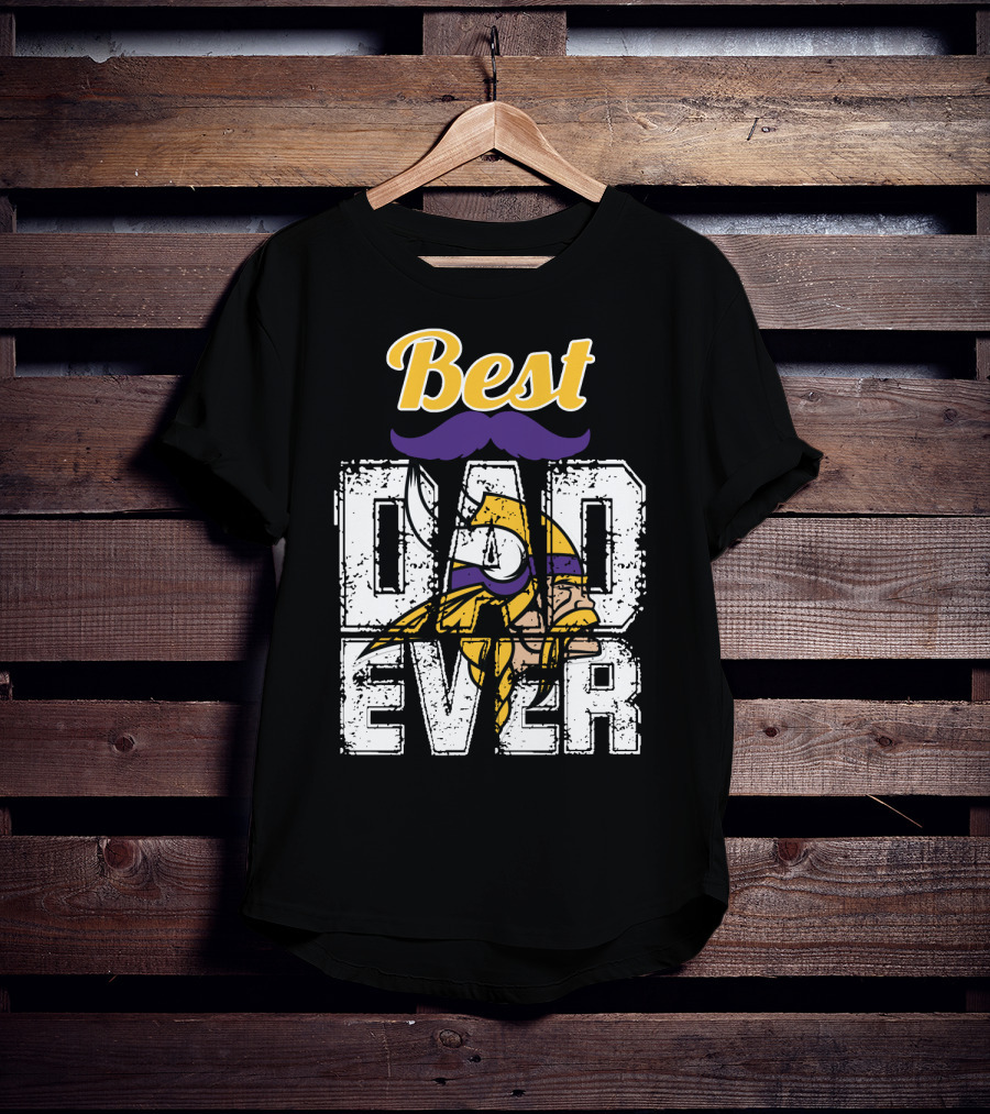 Best Dad Ever Viking Helmet Mustache T-Shirt