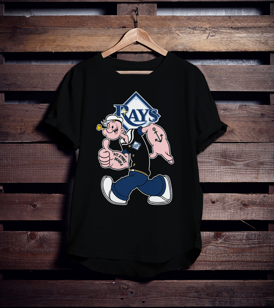 Rays Popeye My Story Begins Anchor Tattoo T-Shirt