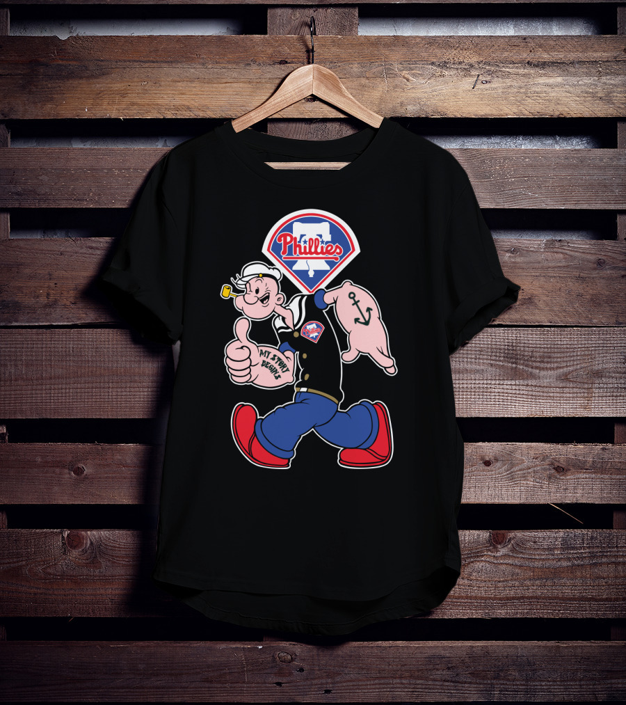 Phillies Popeye Thumbs Up Phillies Logo Retro Style T-Shirt