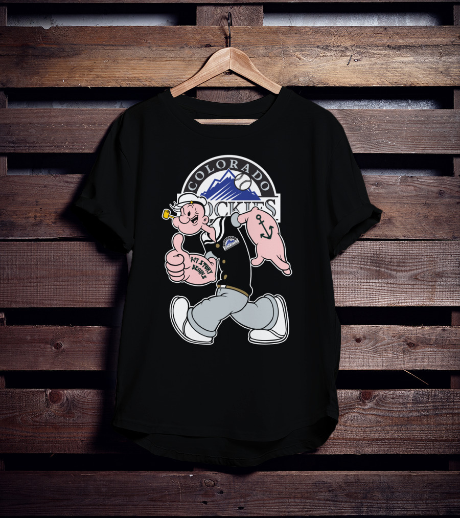 Colorado Rockies Popeye Mlb Crossover My Story Begins T-Shirt