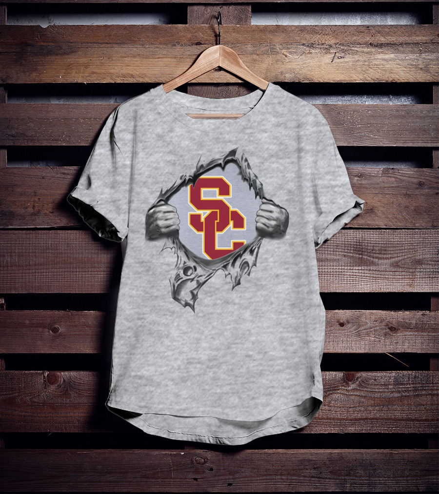 Sc Usc Trojans Ripped Skin T-Shirt