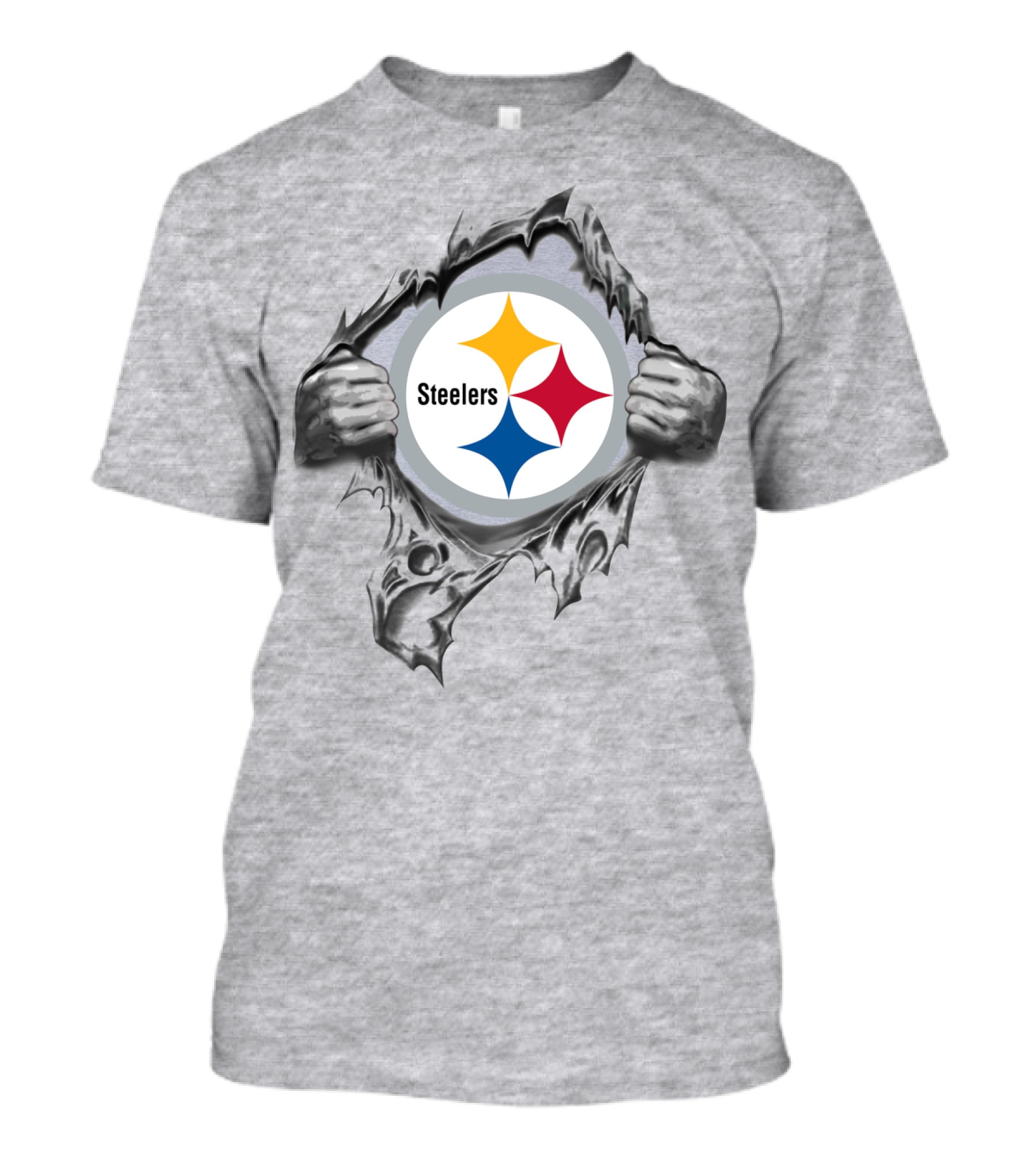 Pittsburgh Steelers Logo With Tearing Hands T-Shirt