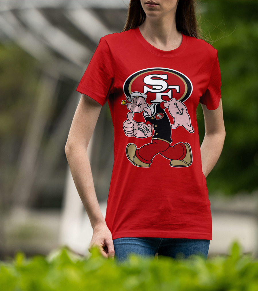 Sf San Francisco 49ers Popeye My Story Begins T-Shirt
