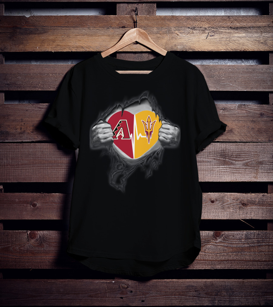 Diamondbacks Arizona State Sun Devils Heartbeat Fusion T-Shirt