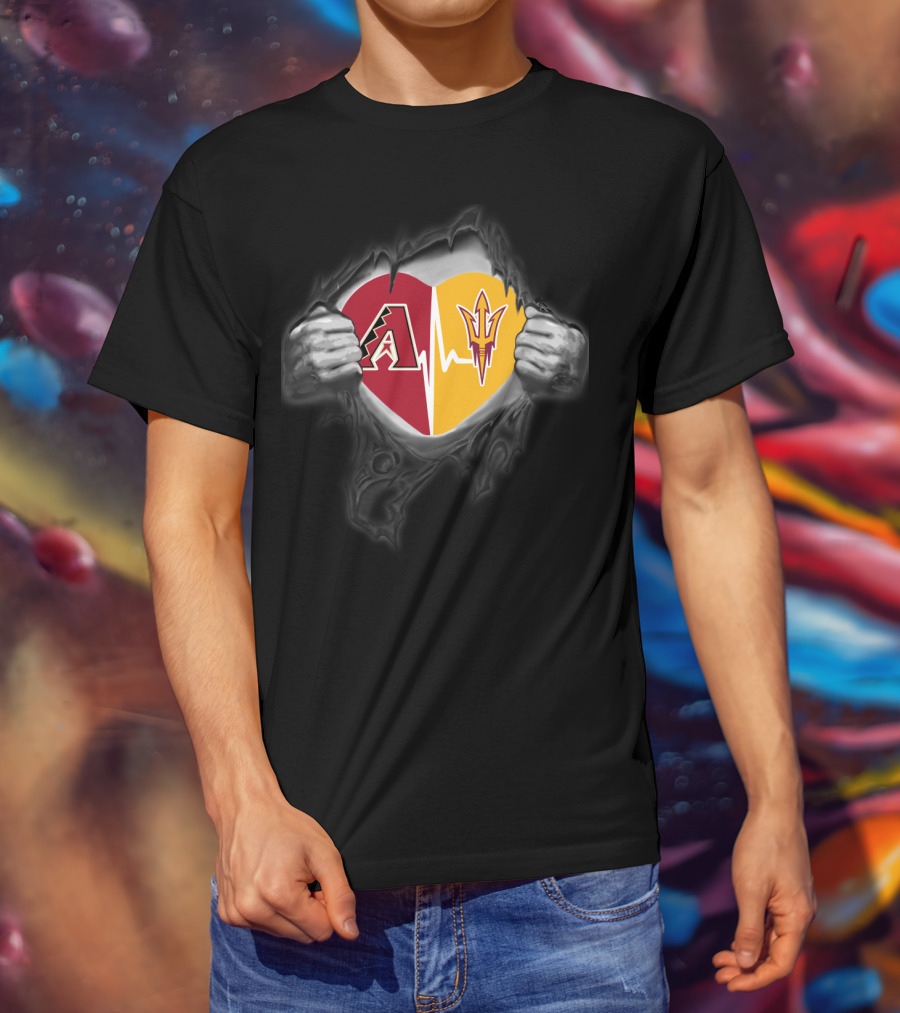 Diamondbacks Arizona State Sun Devils Heartbeat Fusion T-Shirt