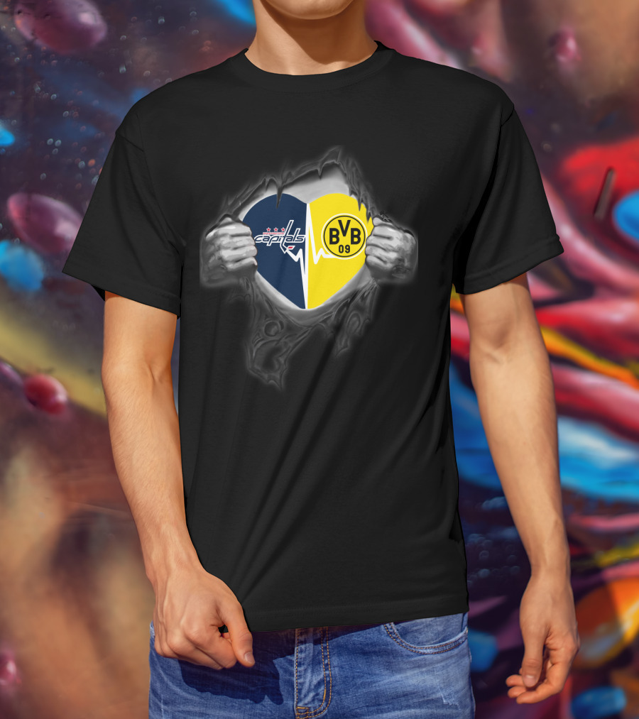 Capitals Heartbeat Bvb 09 Borussia Dortmund Fan T-Shirt