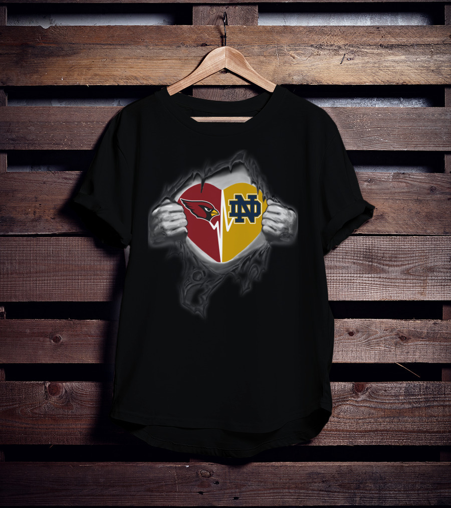 Cardinals Notre Dame Heart Logo Fusion T-Shirt