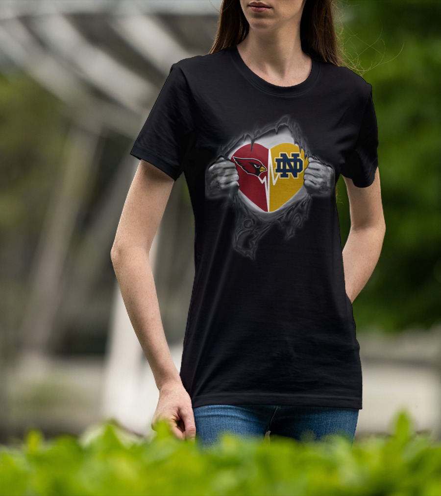 Cardinals Notre Dame Heart Logo Fusion T-Shirt