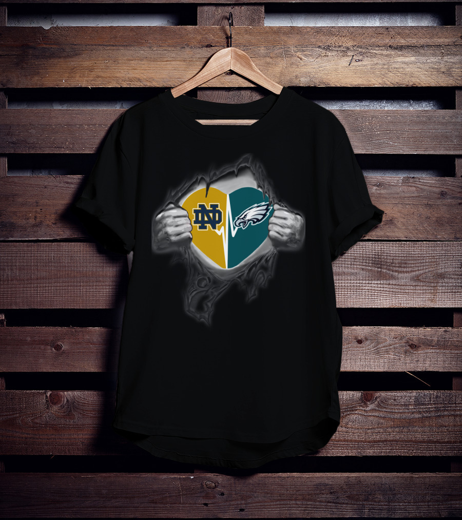 Notré Dame Eagles Heart Torn Pullover T-Shirt