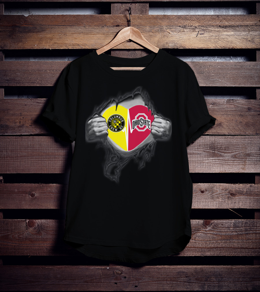 Columbus Crew Sc Ohio State Buckeyes Heart T-Shirt