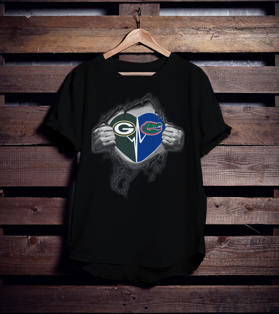 Packers Florida Gators Heartbeat Fusion T-Shirt