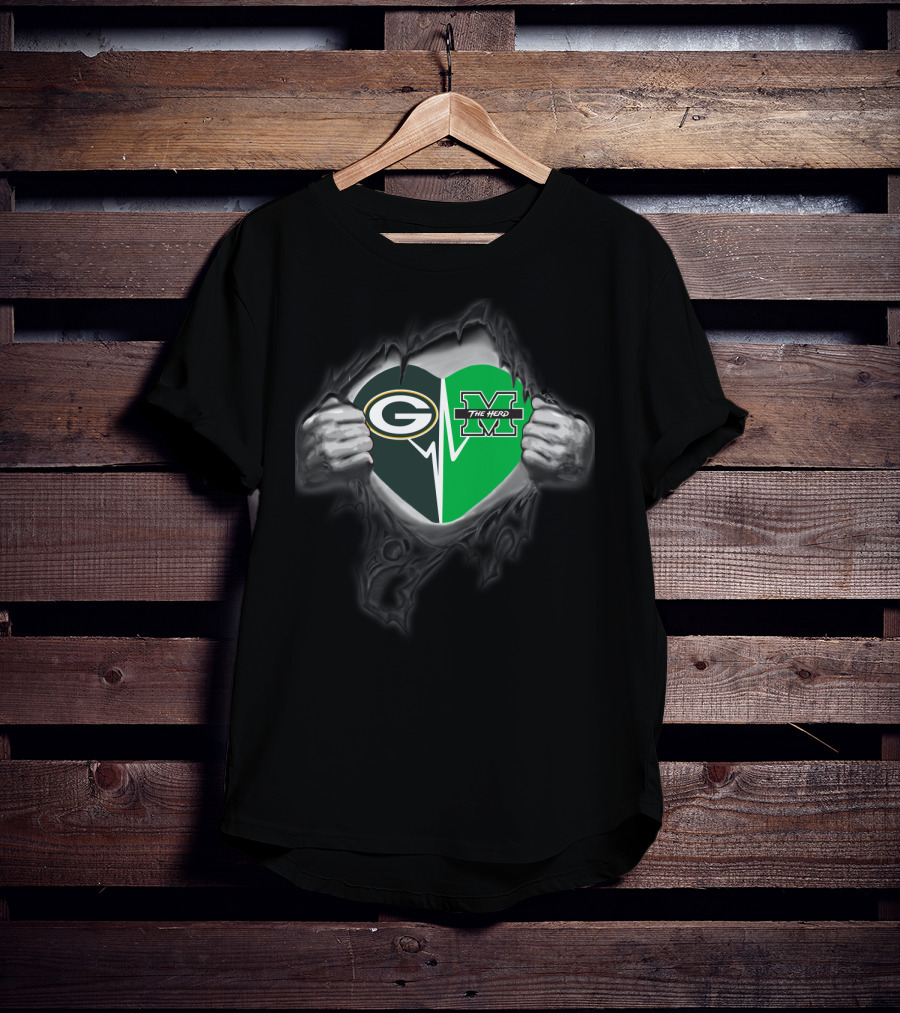Packers Heartbeat Marshall Thundering Herd T-Shirt