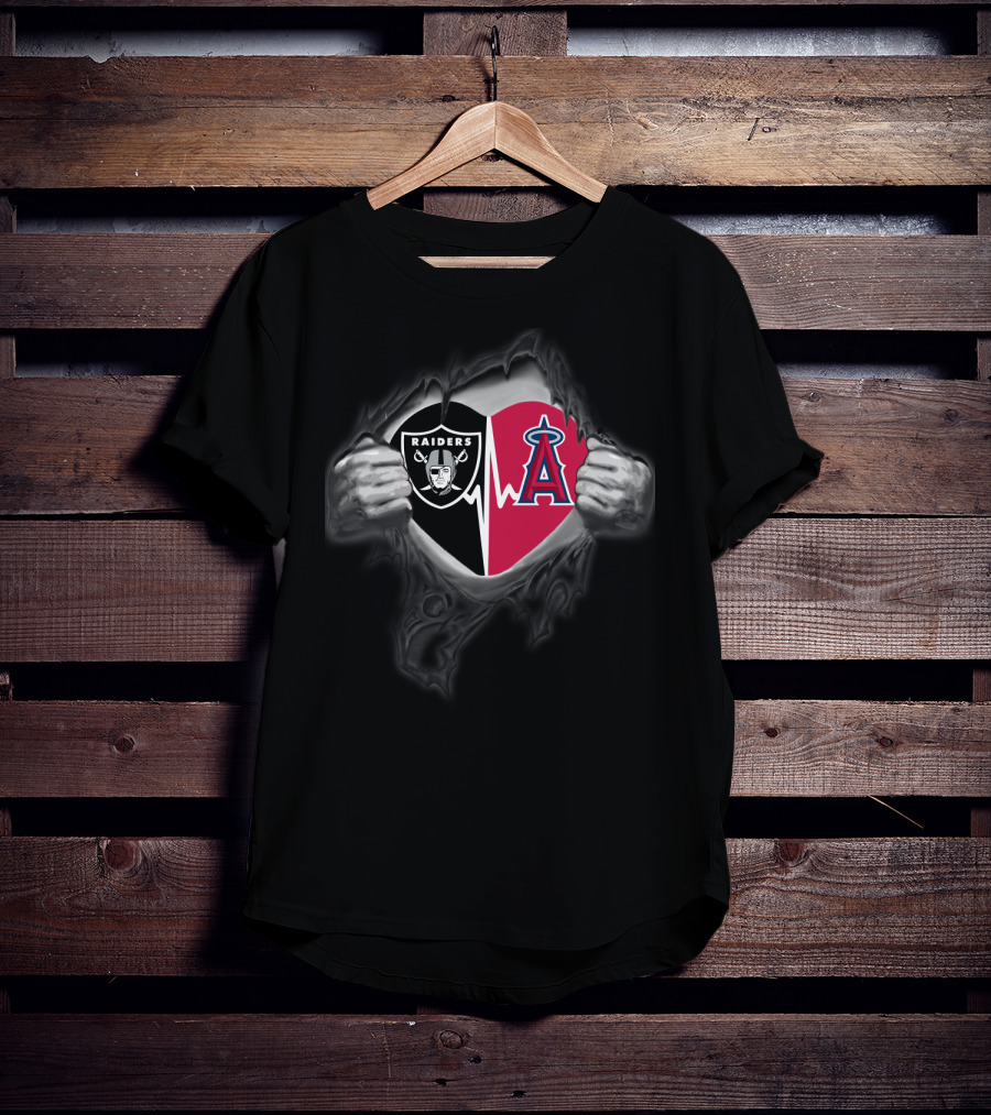 Raiders Los Angeles Angels Heartbeat T-Shirt
