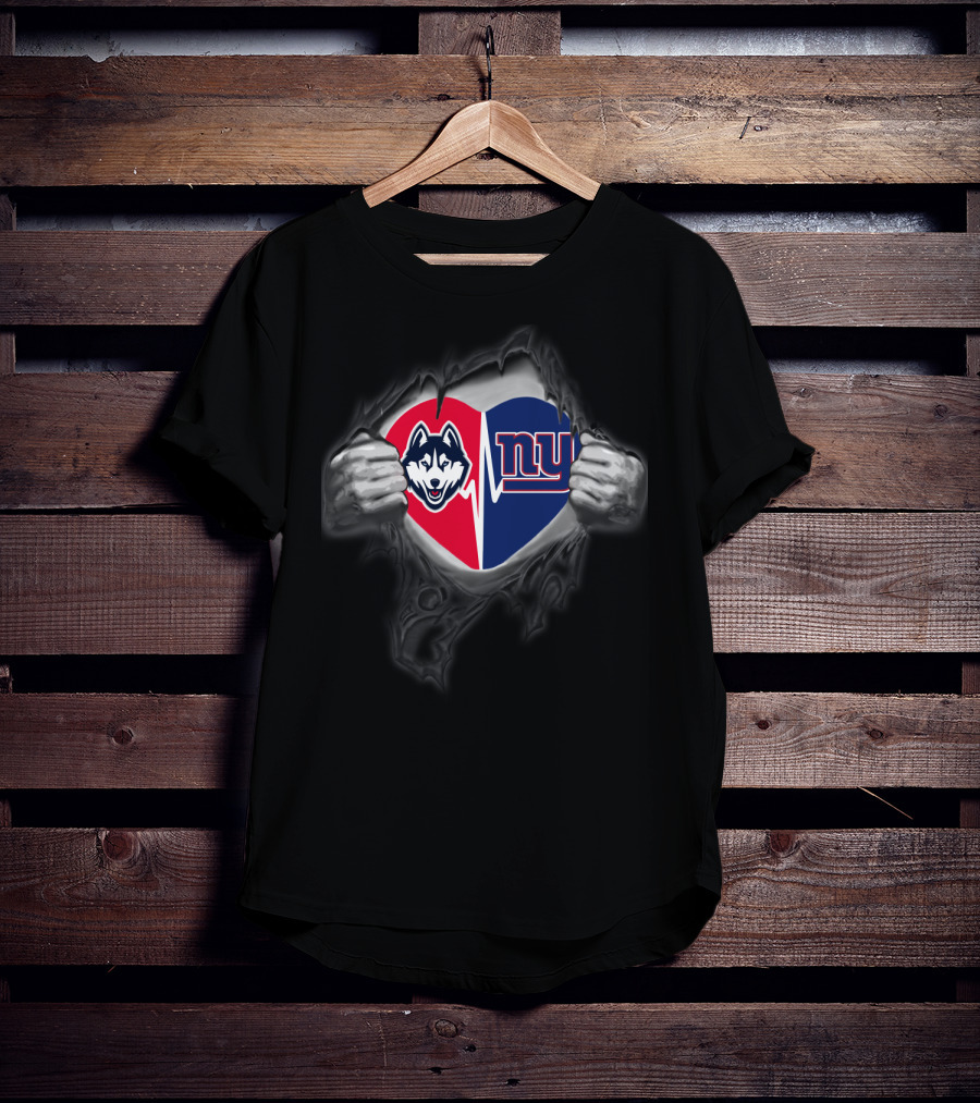 Giants Uconn Huskies Heart Logo Collaboration T-Shirt