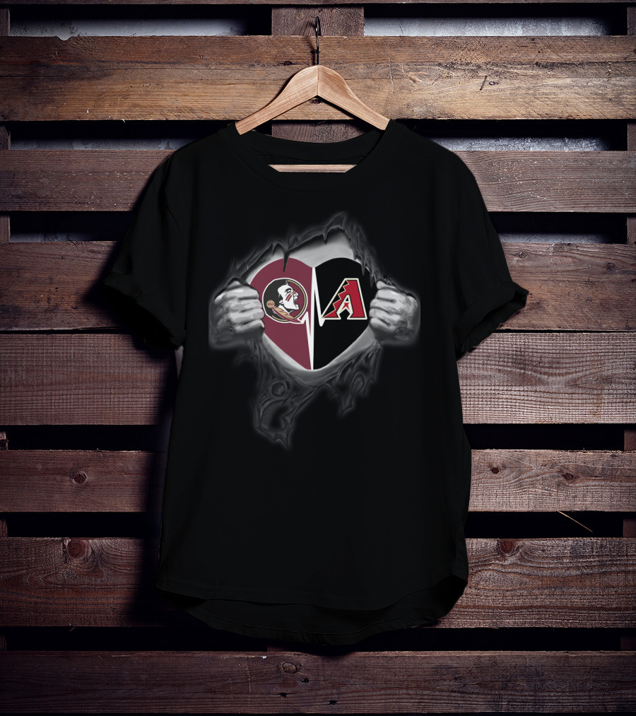 Seminoles Diamondbacks Heart T-Shirt