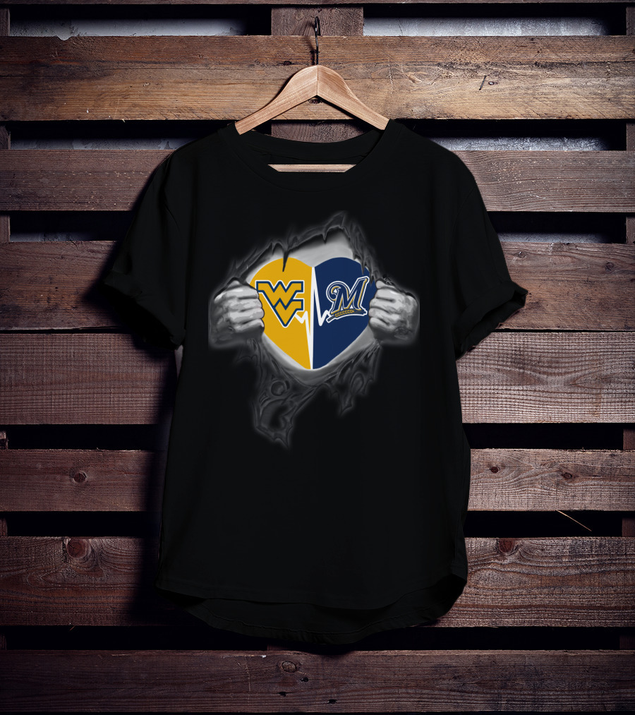 Brewers West Virginia Mountaineers Heart T-Shirt