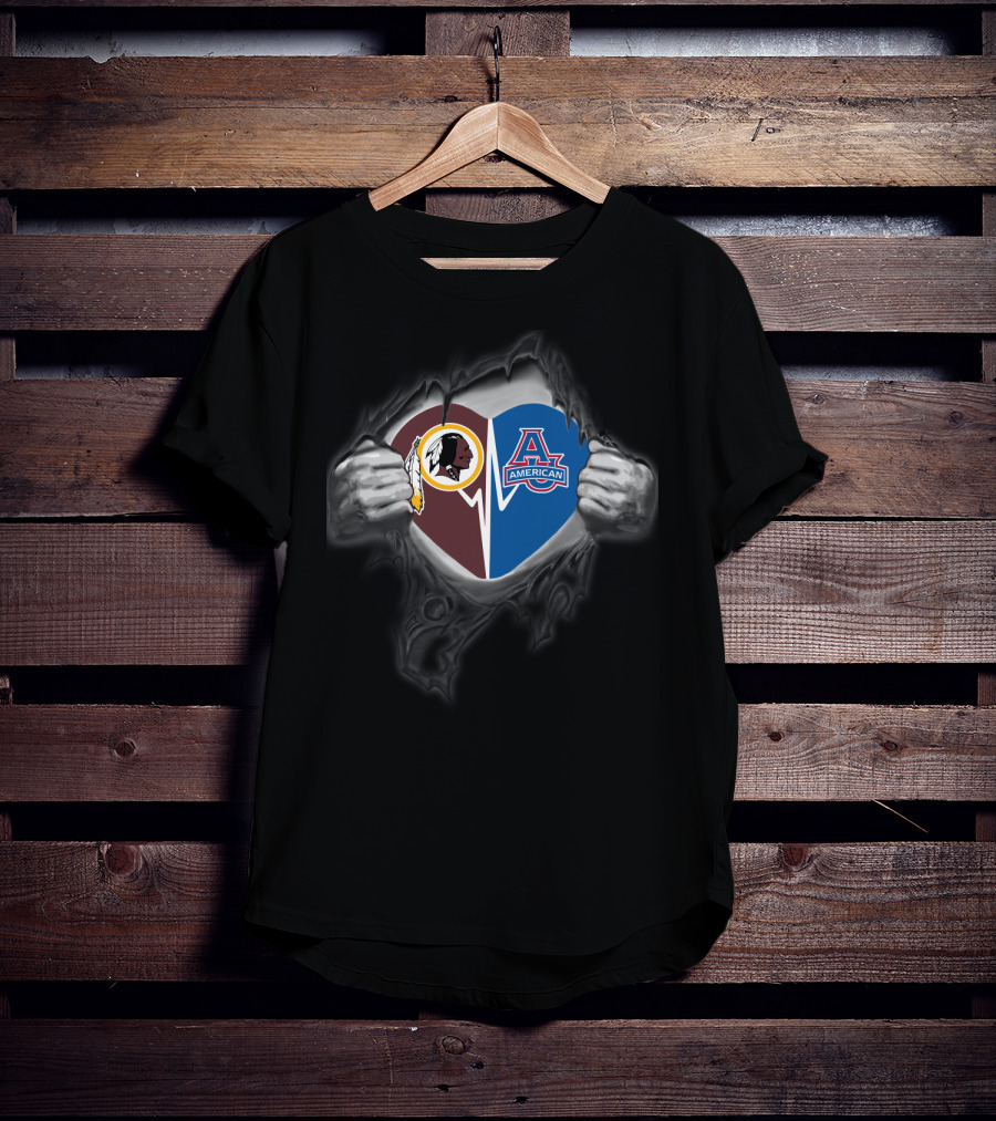 Redskins American Eagles Heart Emblem Combination T-Shirt