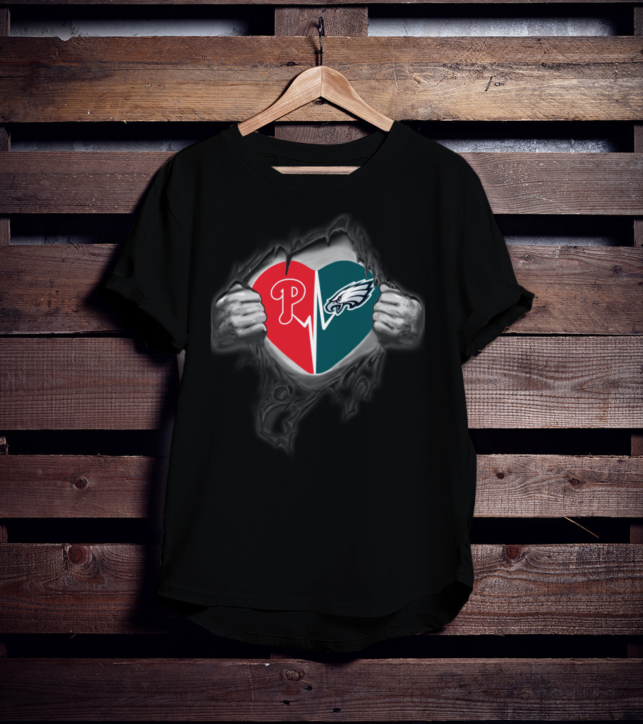 Phillies Eagles Heartbeat Logo Mix T-Shirt