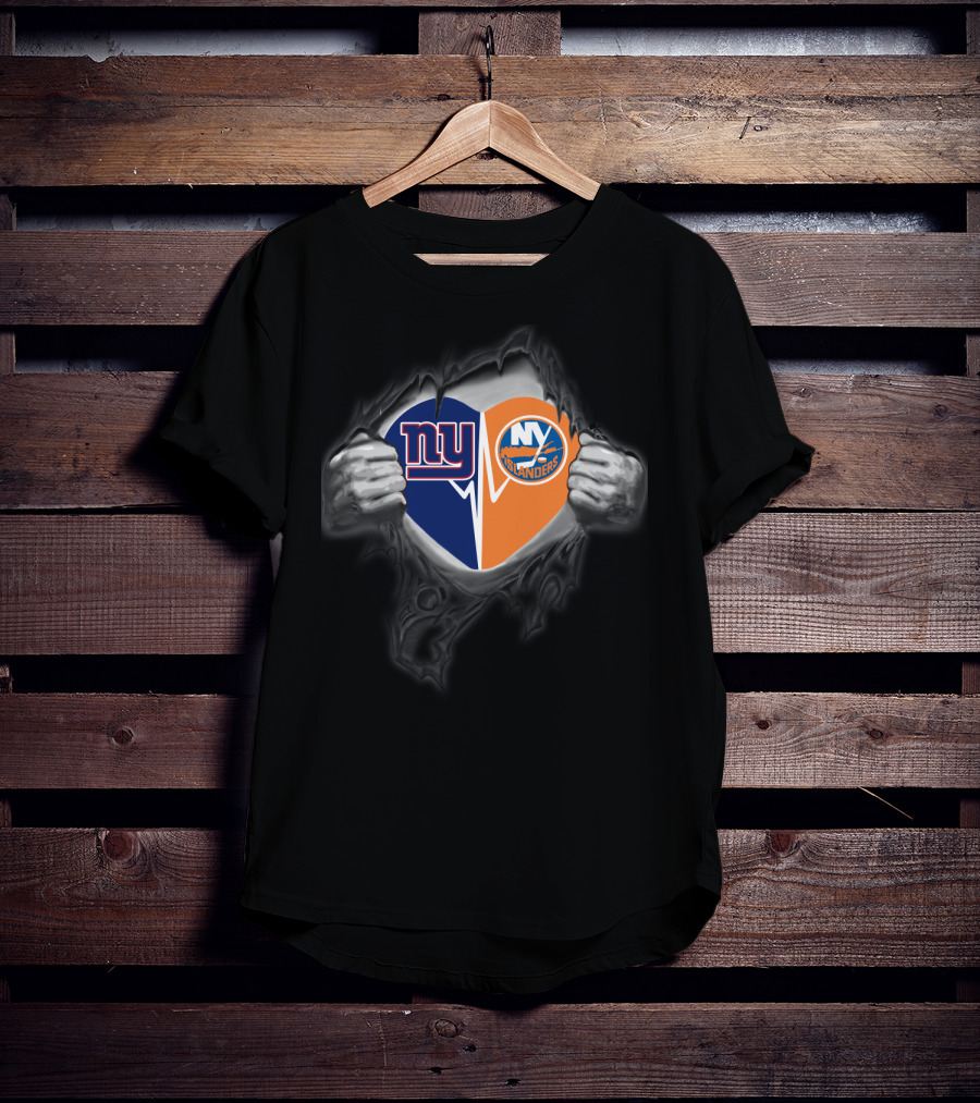 Ny Giants Ny Islanders Heart Pullover Fan T-Shirt