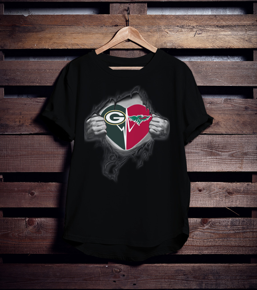 Packers Green Bay G Phoenix Heart Torn T-Shirt