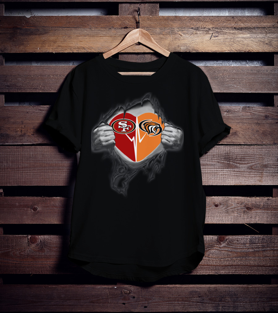 49ers Sf Pacific Tigers Heart Split T-Shirt