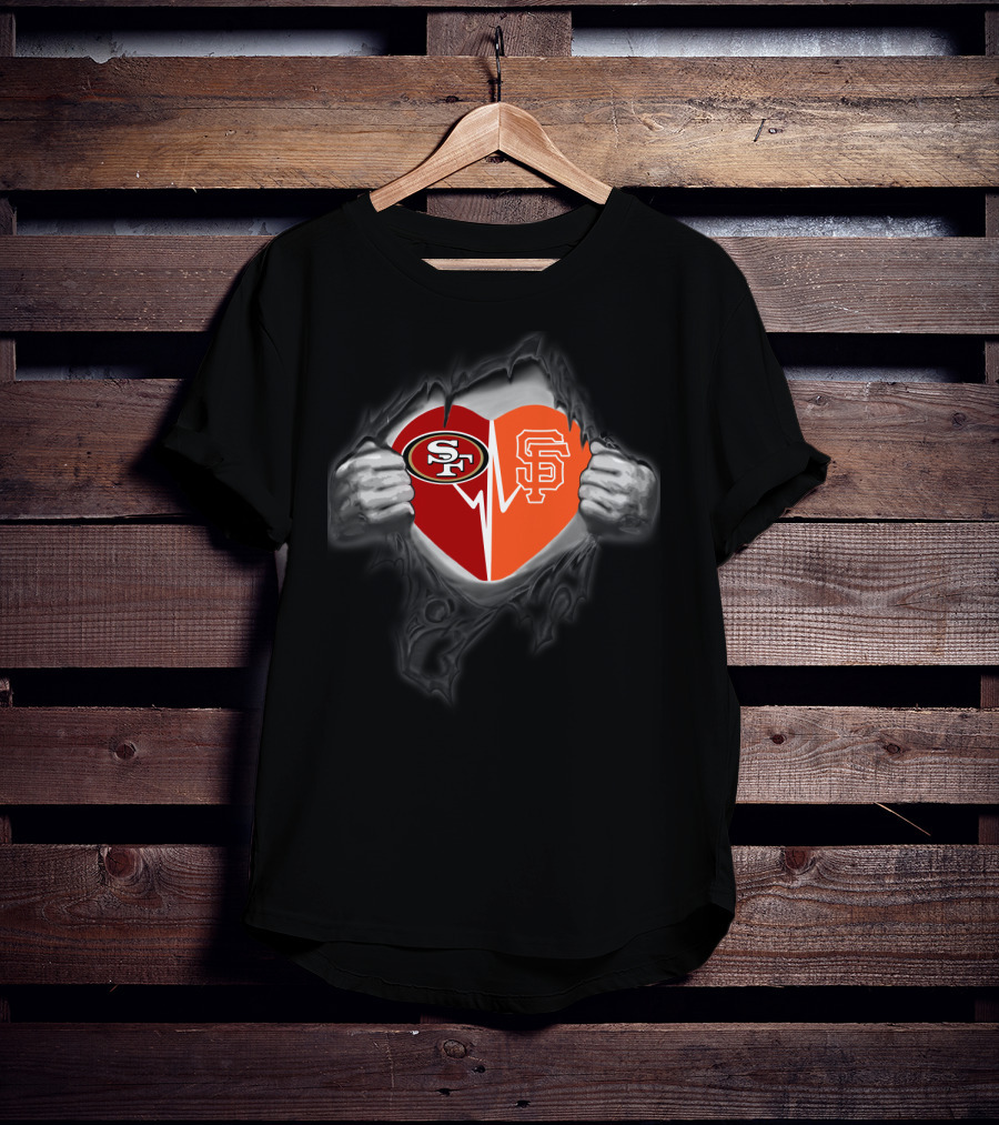 Heart Of 49ers San Francisco Giants Fan Loyalty T-Shirt