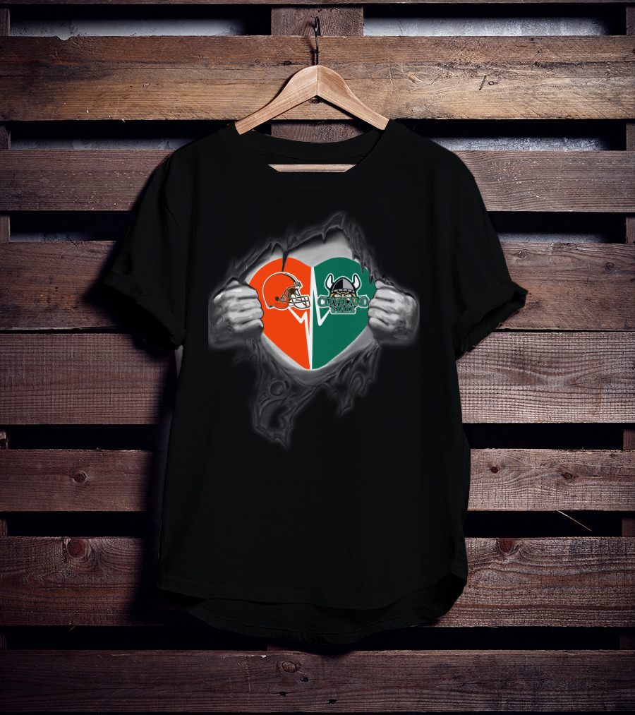 Cleveland Browns Cleveland State Vikings Heart Of The City T-Shirt