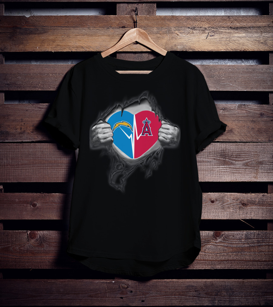 Chargers Los Angeles Angels Heartbeat Fan Love T-Shirt