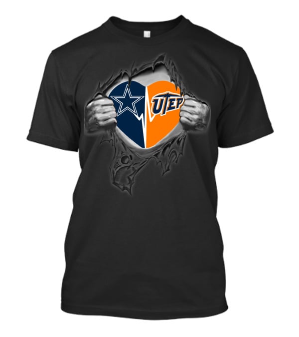Dallas Cowboys And Utep Miners Heart T-Shirt