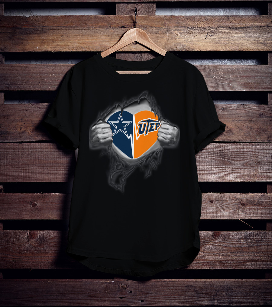 Dallas Cowboys And Utep Miners Heart T-Shirt