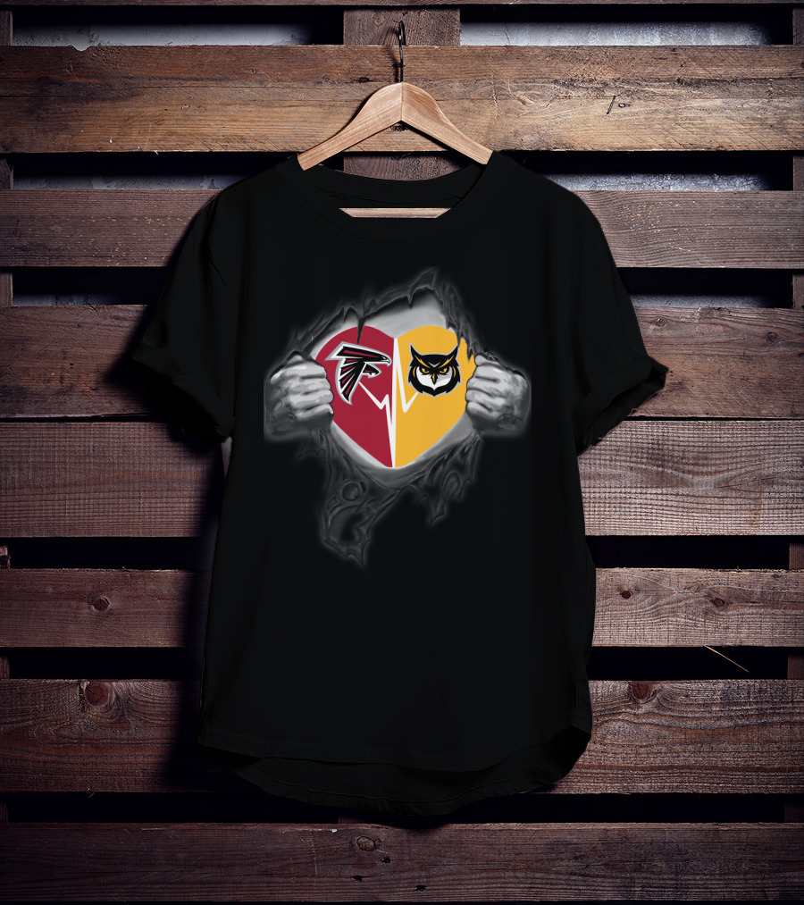 Falcons Kennesaw St Owls Heart T-Shirt