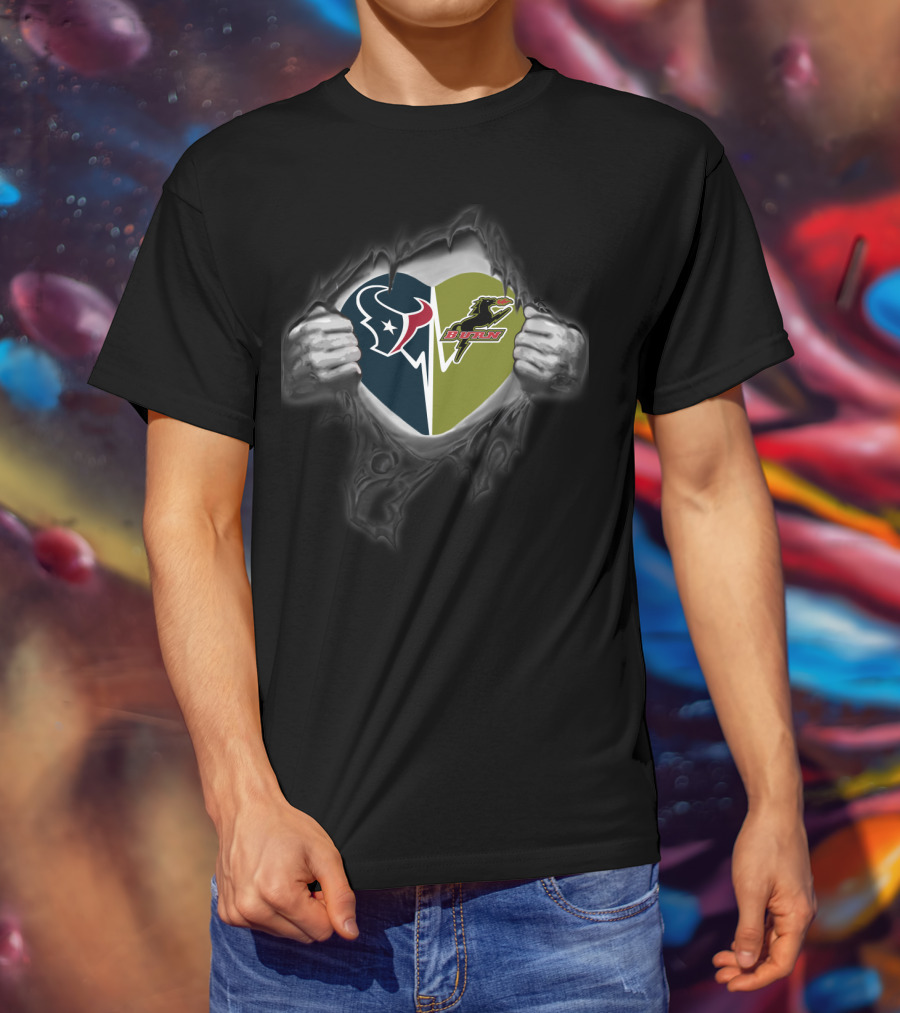 Texans Heart With Dallas Burn T-Shirt