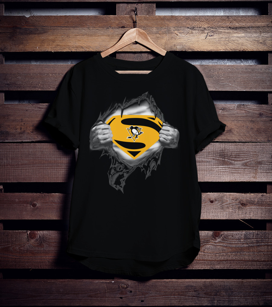 Superman Pittsburgh Penguins Logo Emblem T-Shirt