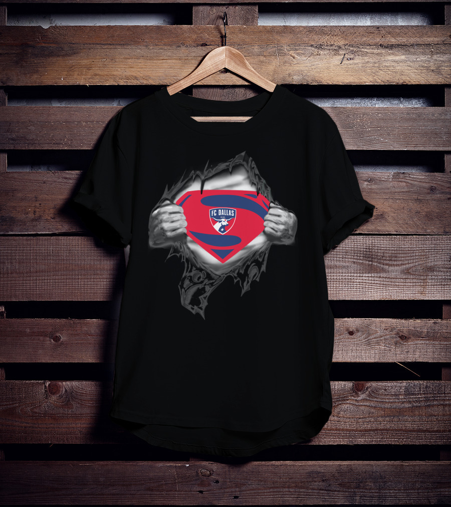 Fc Dallas Superman Logo Inside Torn Chest T-Shirt