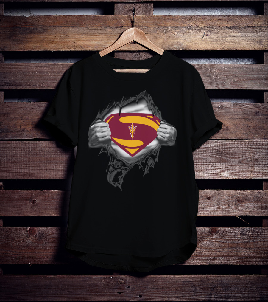 Superman Logo With Arizona State Sun Devils Theme T-Shirt