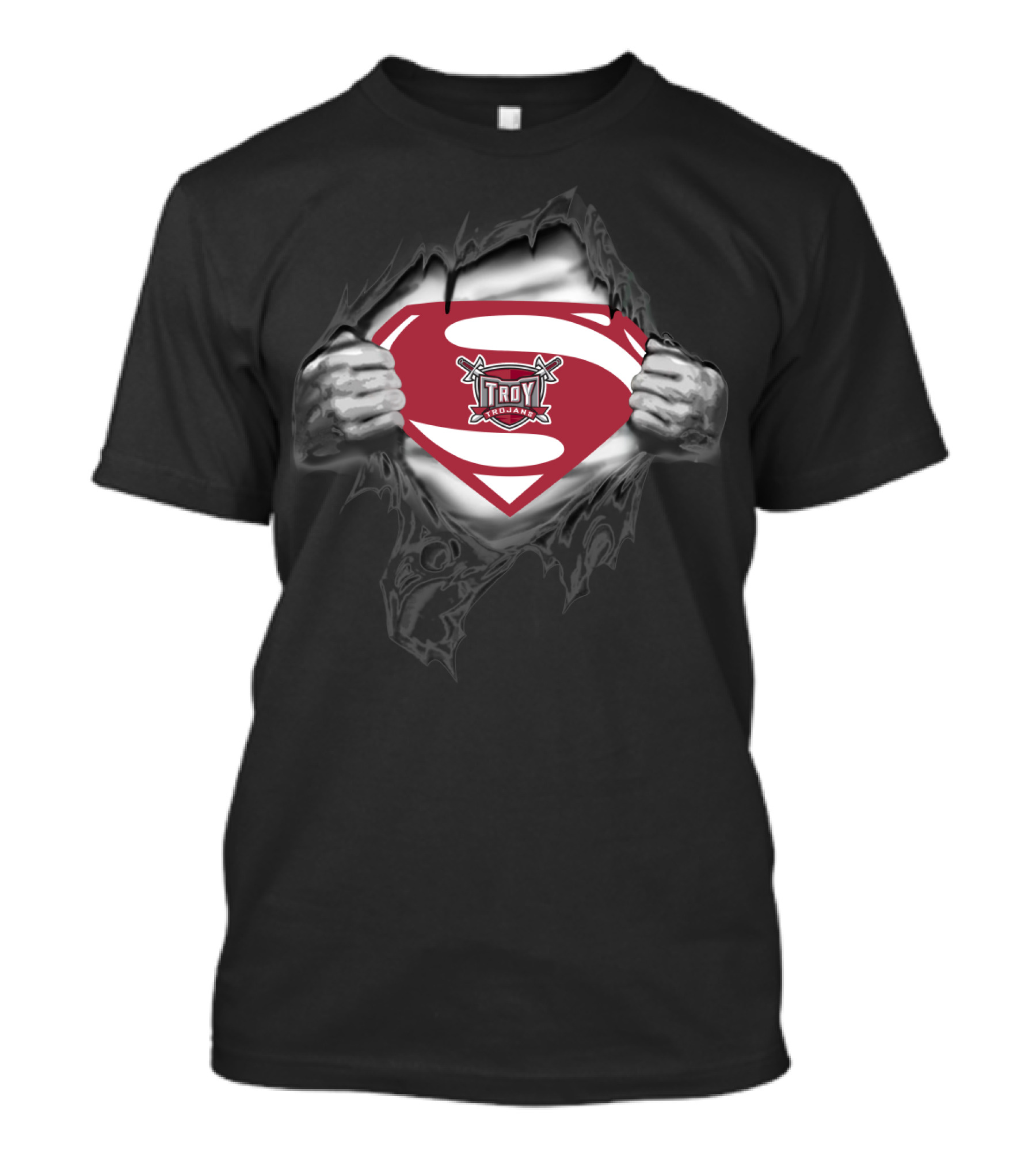 Troy Trojans Superhero Shield Emblem 347 T-Shirt