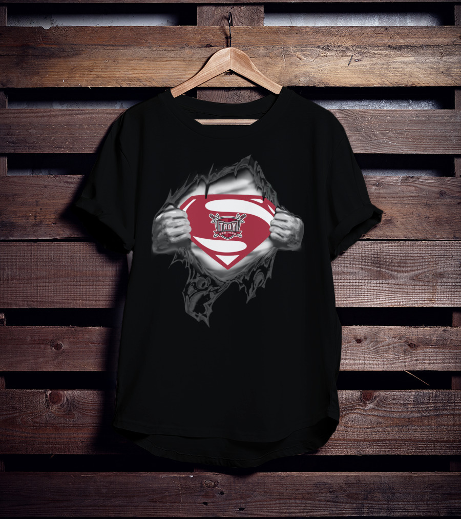 Troy Trojans Superhero Shield Emblem 347 T-Shirt