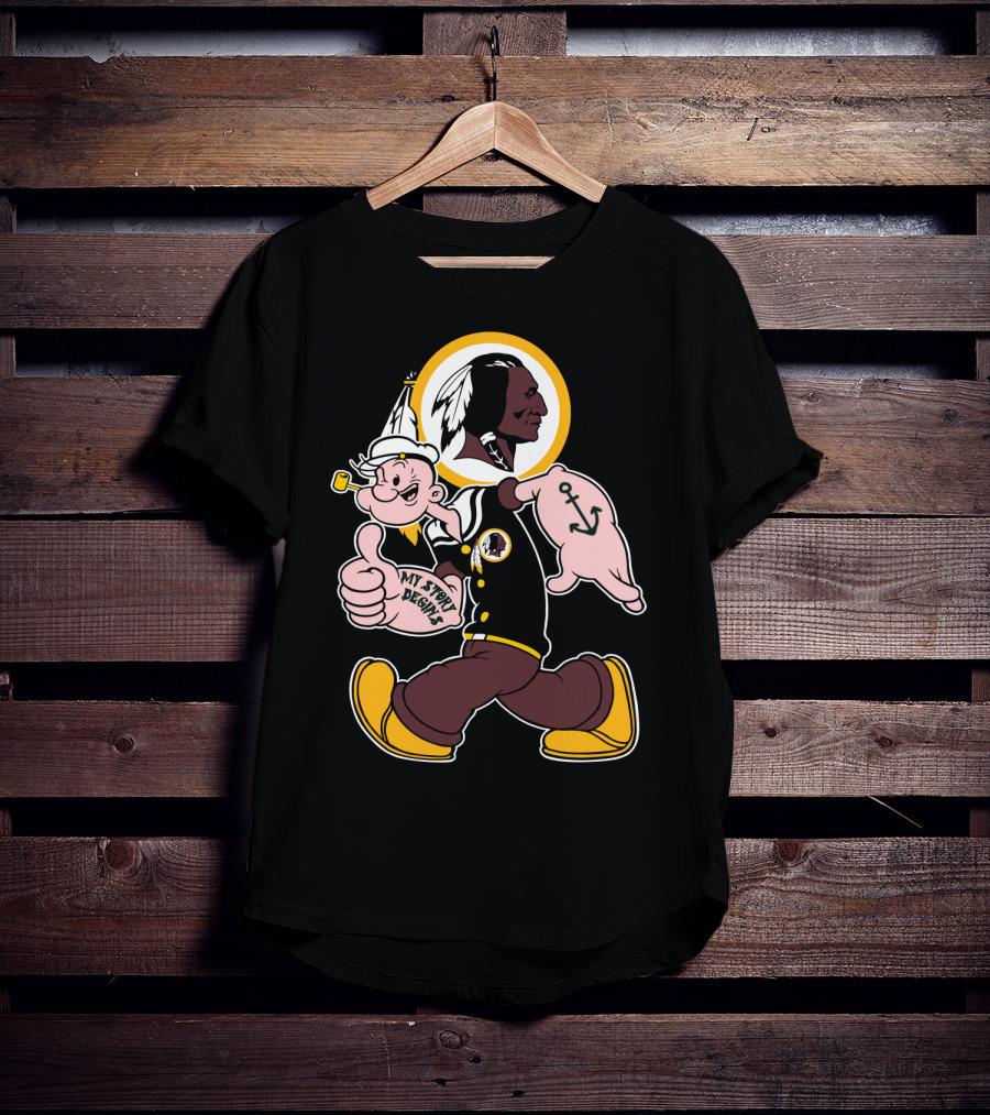 Popeye My Story Begins Washington Redskins Football T-Shirt