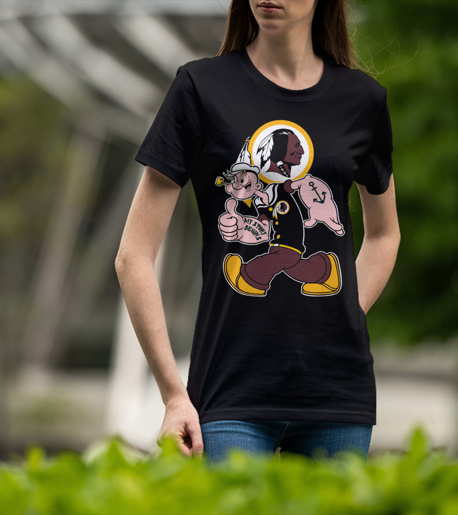Popeye My Story Begins Washington Redskins Football T-Shirt