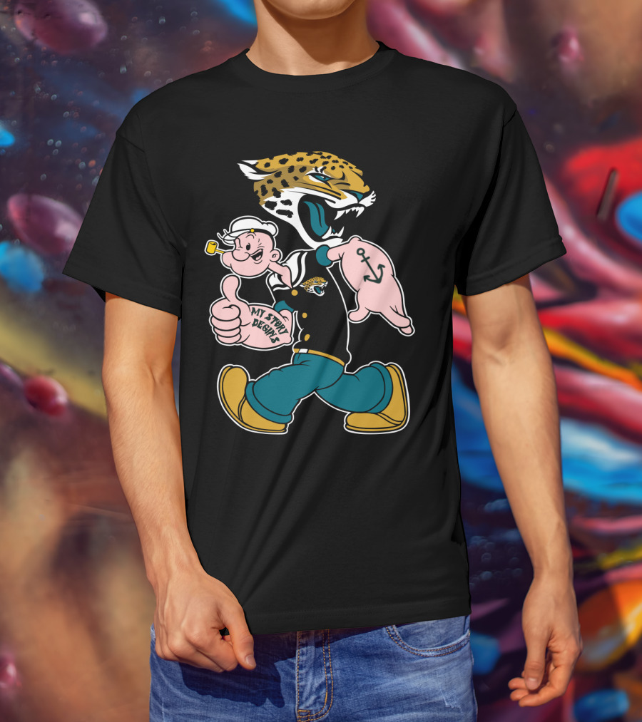 My Story Designs Jacksonville Jaguars Popeye Anchor T-Shirt