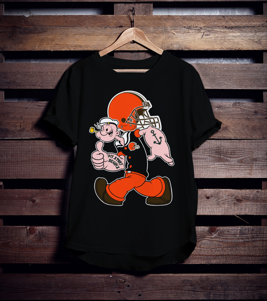 Popeye Cleveland Browns Cartoon Character T-Shirt