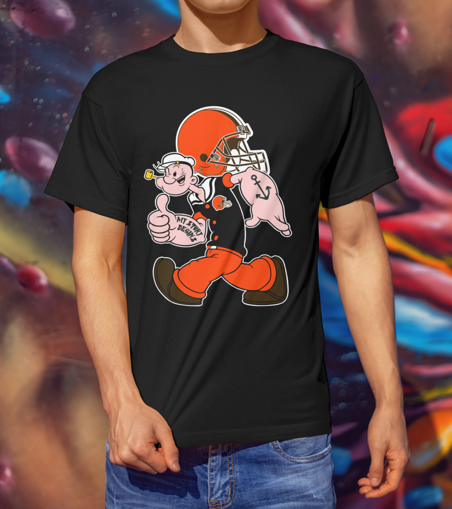 Popeye Cleveland Browns Cartoon Character T-Shirt