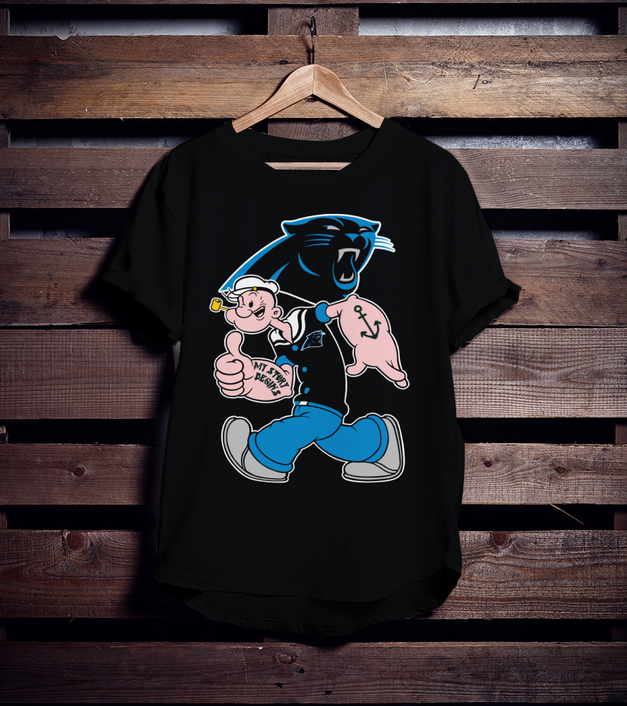 Carolina Panthers My Story Designs Popeye Anchor T-Shirt