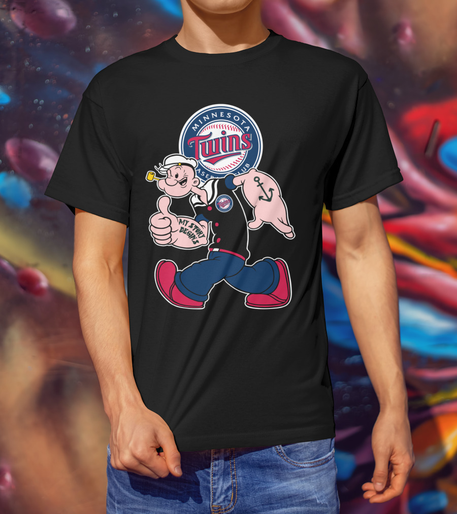 Minnesota Twins Baseball Club Popeye My Story Begins T-Shirt