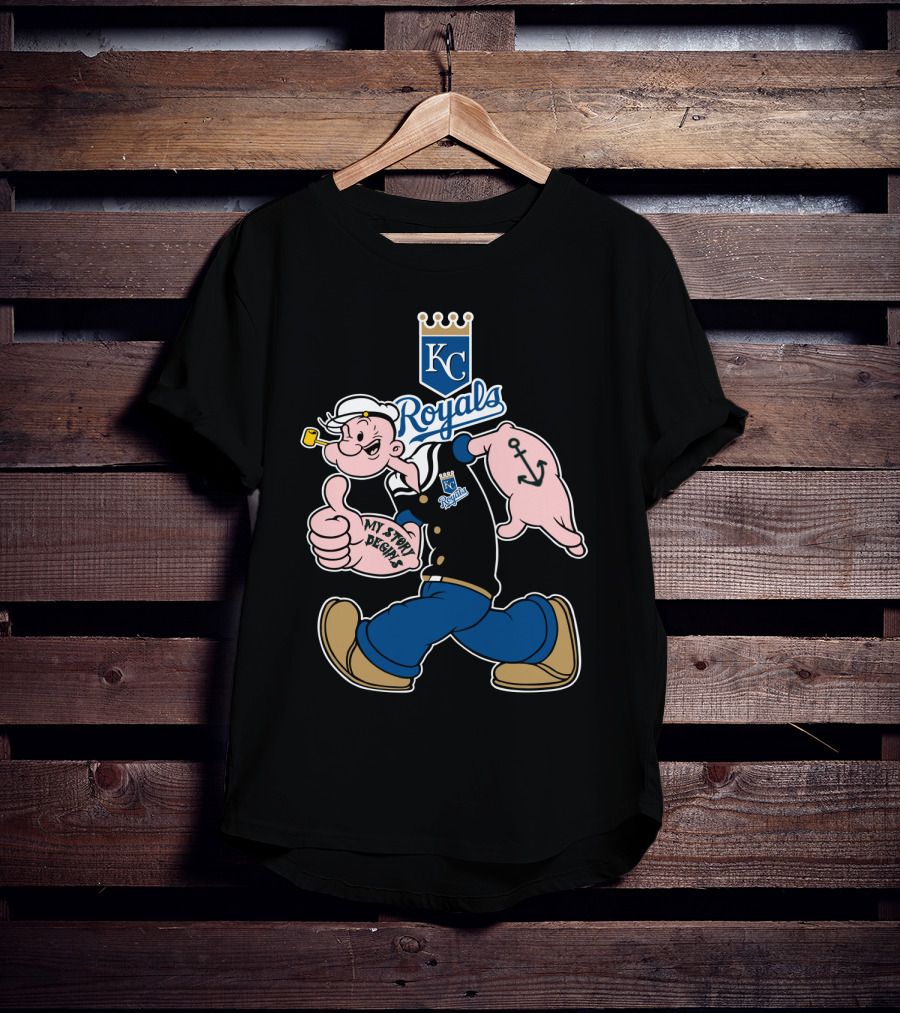 Kansas City Royals Kc Royals Popeye My Story Designs T-Shirt
